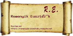 Remenyik Euszták névjegykártya
